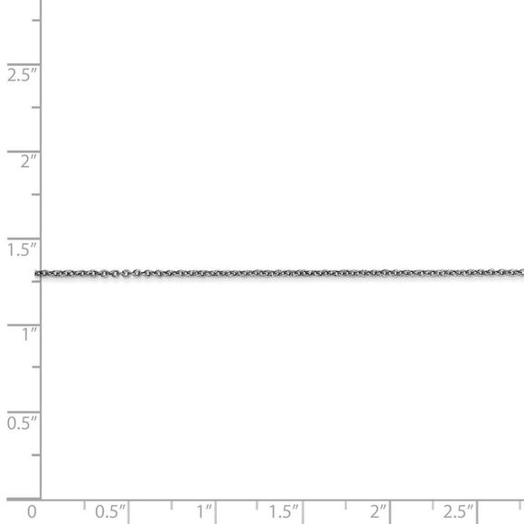 0.9mm, 14k White Gold, Cable Chain Necklace, 24 Inch - Picture 5 of 8